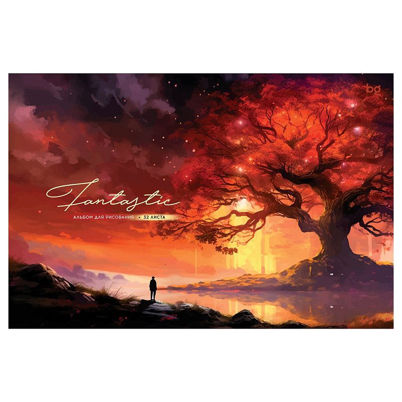Альбом для рисования 32л., А4, на гребне BG "Fantastic", металлизация