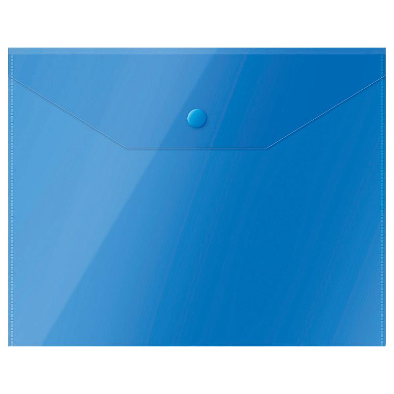 Папка-конверт на кнопке СТАММ А5 (190*240мм), 150мкм, пластик, прозрачная, ассорти 