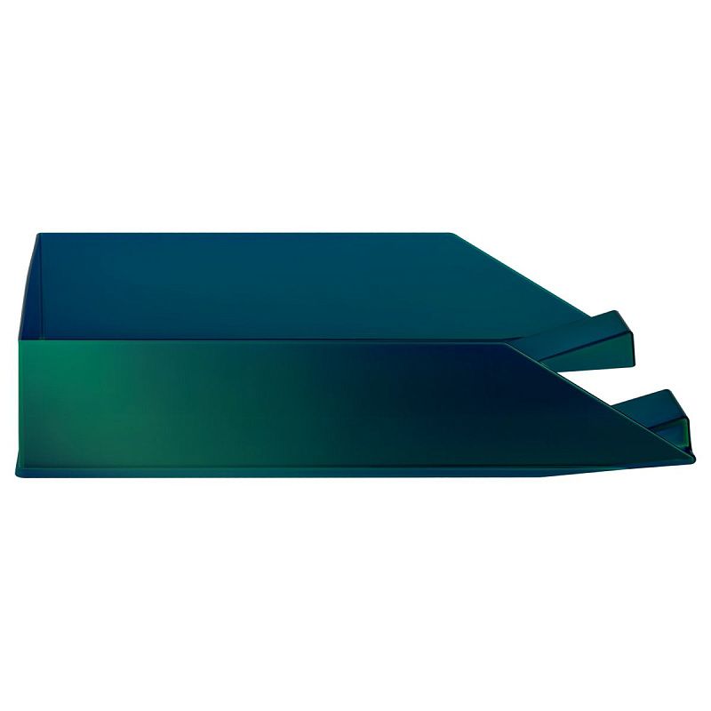 Лоток для бумаг горизонтальный СТАММ "Фаворит", зеленый хамелеон