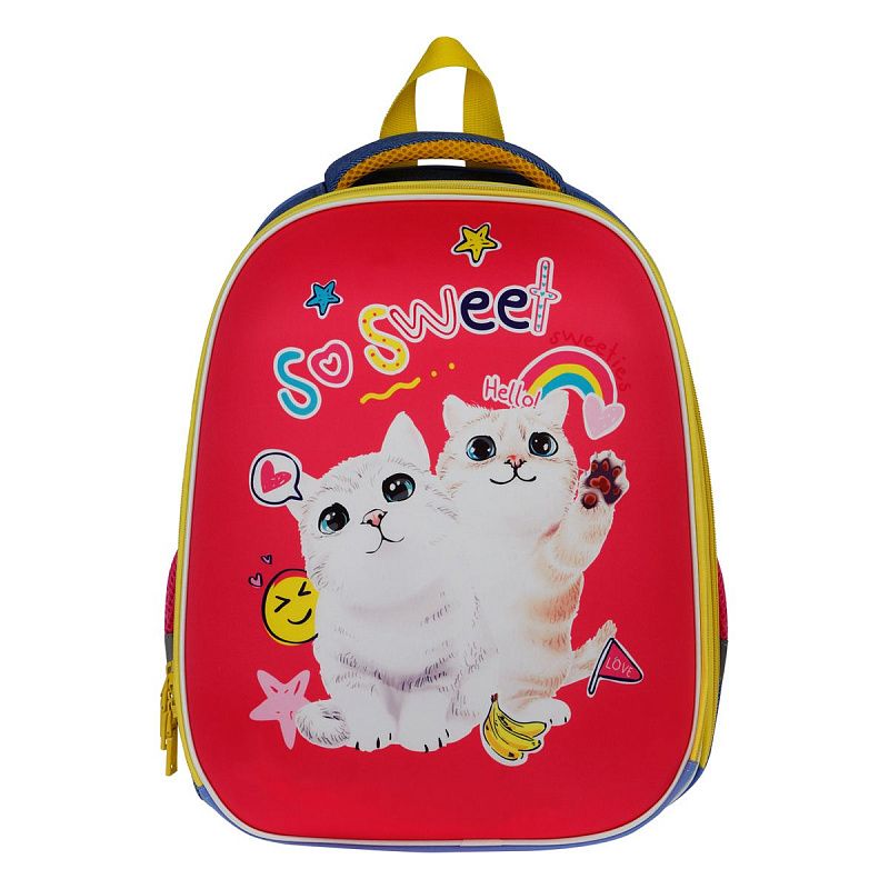 Ранец ArtSpace School Friend "Cute Cats" 39*30*18см, 2 отделения, 2 кармана, анатомическая спинка 
