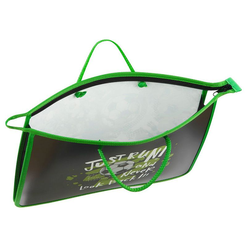 Папка с ручками А4 ArtSpace "Football", пластик, на молнии, 45мм 