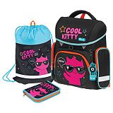 Ранец Först F-Set "Cool kitty" 35*29*16 см, 1 отделение, 3 кармана, анатомическая спинка, пенал, мешок для обуви
