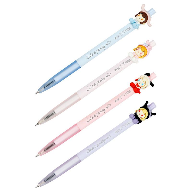 Карандаш механический MESHU "Girls", печать на корпусе, 0,7мм, софт-тач, ассорти, с топпером 