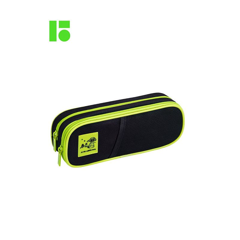 Пенал мягкий 2 отделения, 220*80*50 Berlingo "UFO", полиэстер, внутренний органайзер 