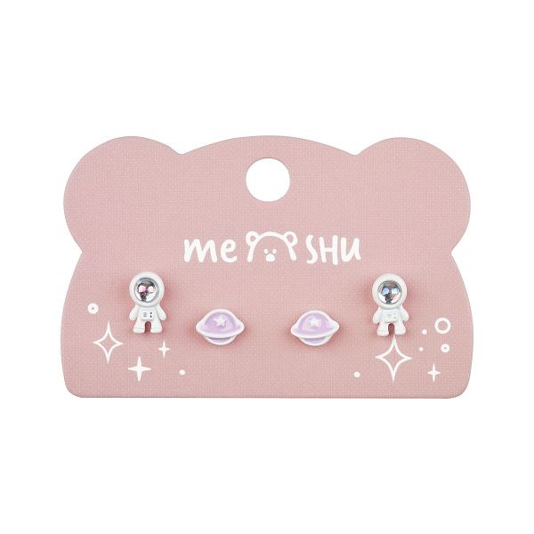 Серьги MESHU "Space", бижутерия, 2 пары, европодвес