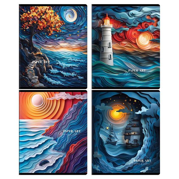 Тетрадь 48л., А5, клетка BG "Paper Art", матовая ламинация, выборочный лак