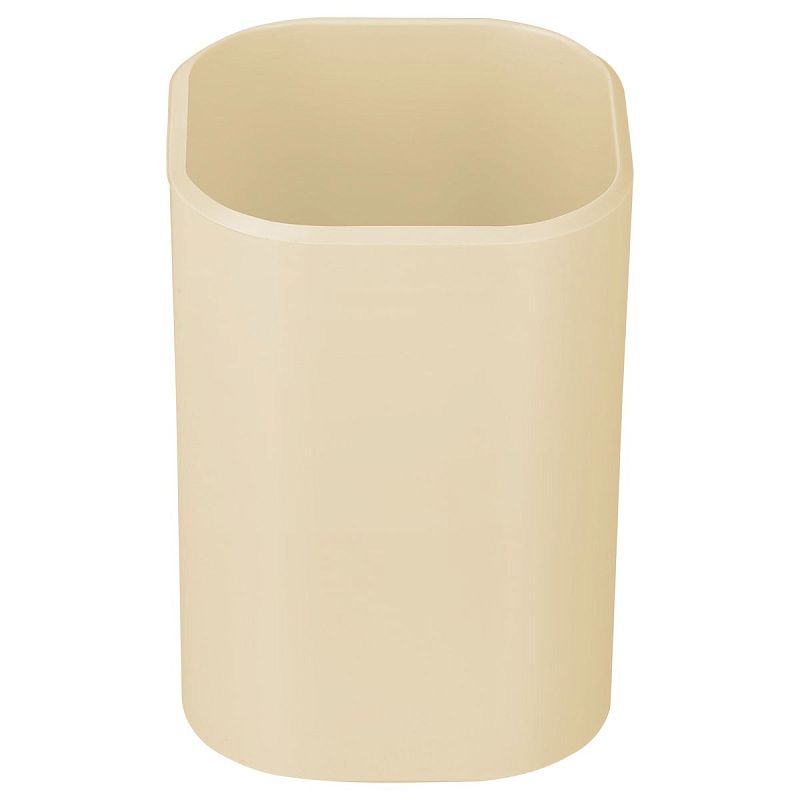 Подставка-стакан СТАММ "Фаворит", пластиковая, квадратная, бежевая