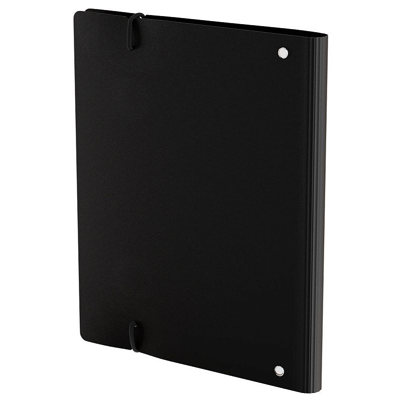 Тетрадь на кольцах А5, 120л., BG "Base", пластиковая обложка, черный, с резинкой