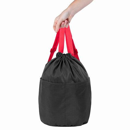 Рюкзак спортивный мешок HEIKKI PACK (ХЕЙКИ), 2 отделенения, увеличенный объем, 40х35 см, черно-красный, 272420 