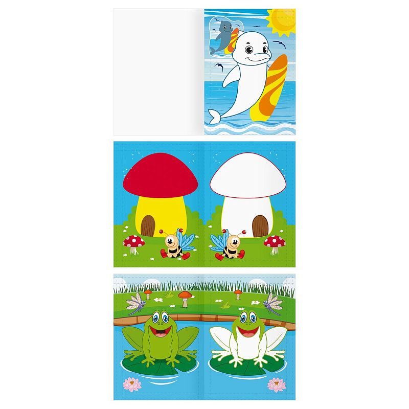 Раскраска пальчиковая с цв. фоном А5, 8 стр., ТРИ СОВЫ "Рисую пальчиками. Выпуск 1"