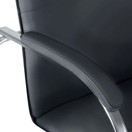 Стул Helmi HL-F04 "Самба М", каркас металл хром, экокожа, черный BOX2