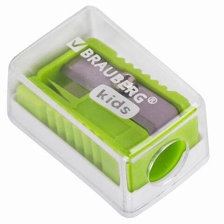 Точилка BRAUBERG KIDS "MINI", с контейнером, пластиковая, пастельные цвета ассорти, 271944 
