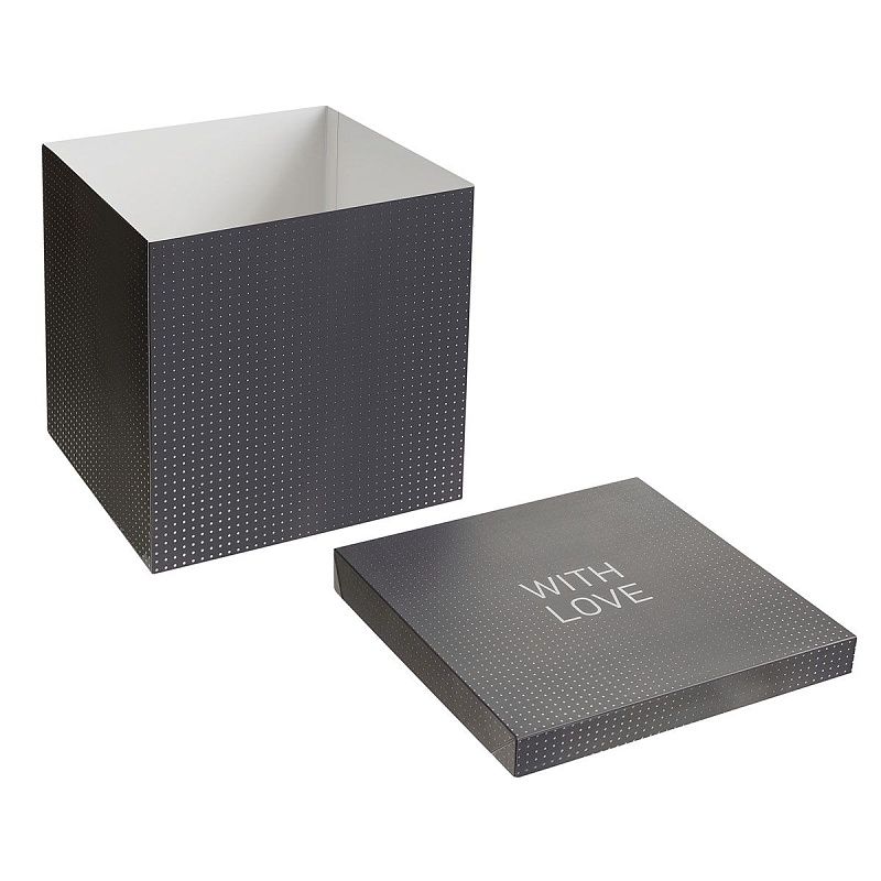 Коробка складная подарочная MESHU "Черная", (28*28*28см), выборочный лак