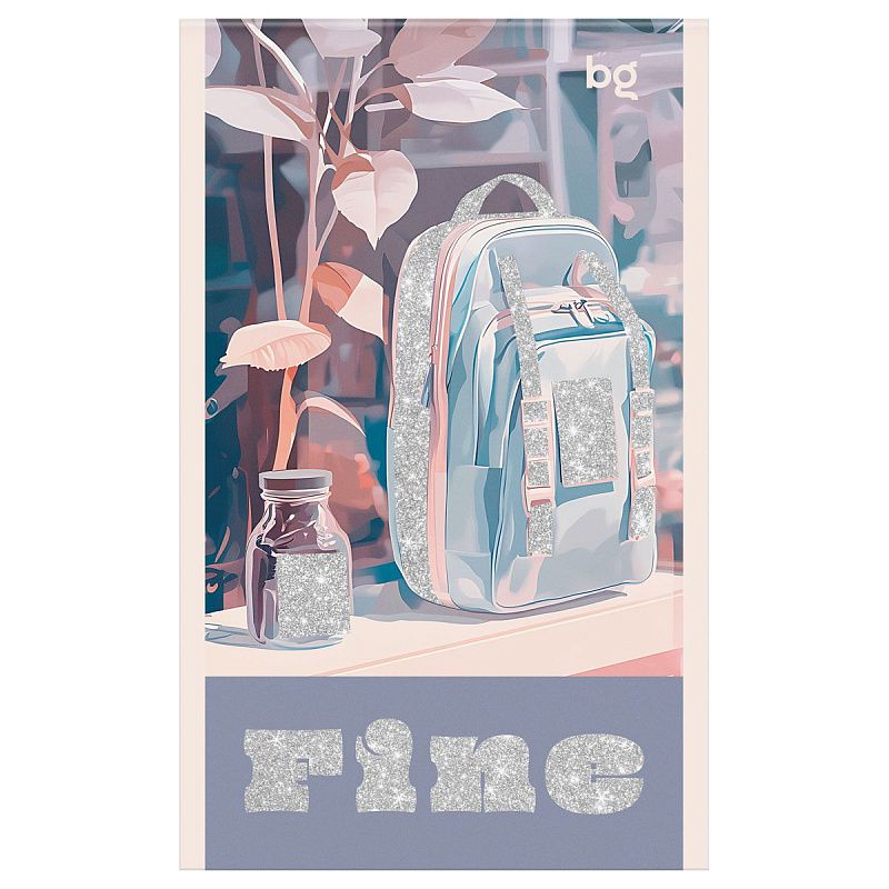 Блокнот А6 32л., на скрепке BG "Блестящий стиль", блестки