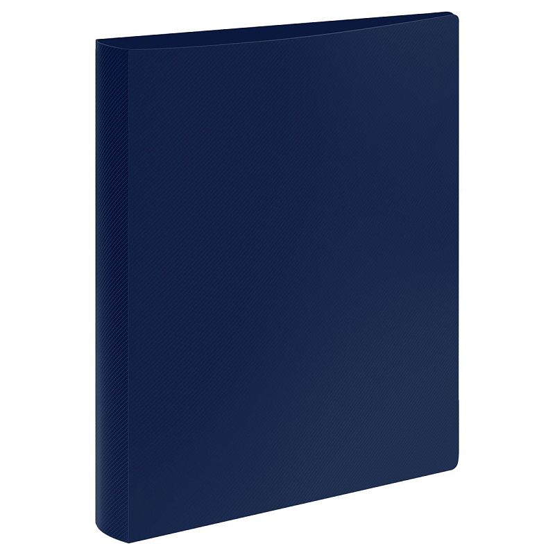 Папка на 4 кольцах СТАММ "Диагональ" А4, 40мм, 700мкм, пластик, сапфир 