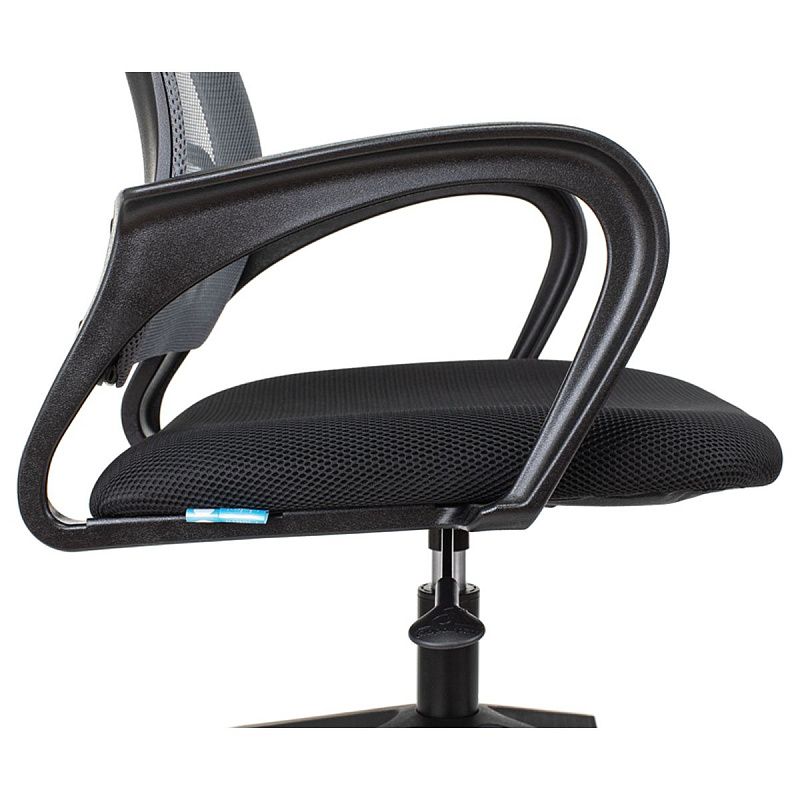 Кресло оператора Helmi HL-M95 R (695) "Airy", спинка сетка серая/сиденье ткань TW черная, пиастра