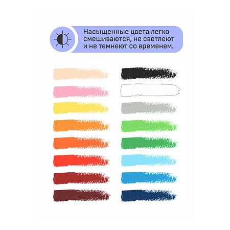 Пастель масляная Гамма "Студия", 16 цветов, картон. упаковка