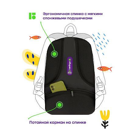 Рюкзак Berlingo inStyle "Warrior" 41*27*20 см, 3 отделения, 2 кармана, эргономичная спинка 