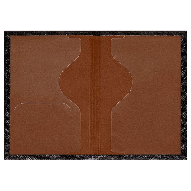 Обложка для паспорта OfficeSpace экокожа, текстура Диагональ, подклад экокожа, черный 