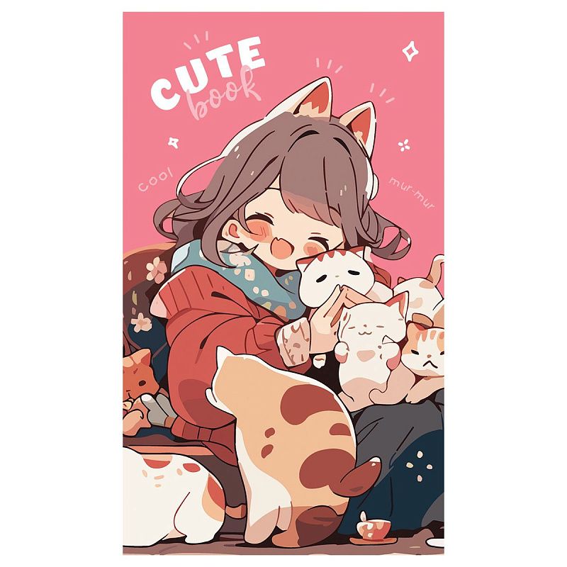 Блокнот А7 48л. на склейке BG "Cute anime"
