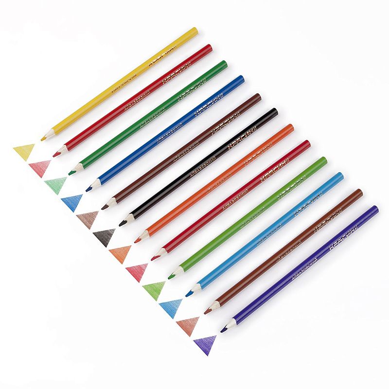 Карандаши акварельные Красин "Айвазовский", 12цв., трехгран., заточен., картон, европодвес