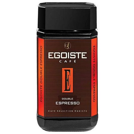 Кофе растворимый EGOISTE "Double Espresso", ШВЕЙЦАРИЯ, сублимированный, 100 г, стеклянная банка, EG10012023