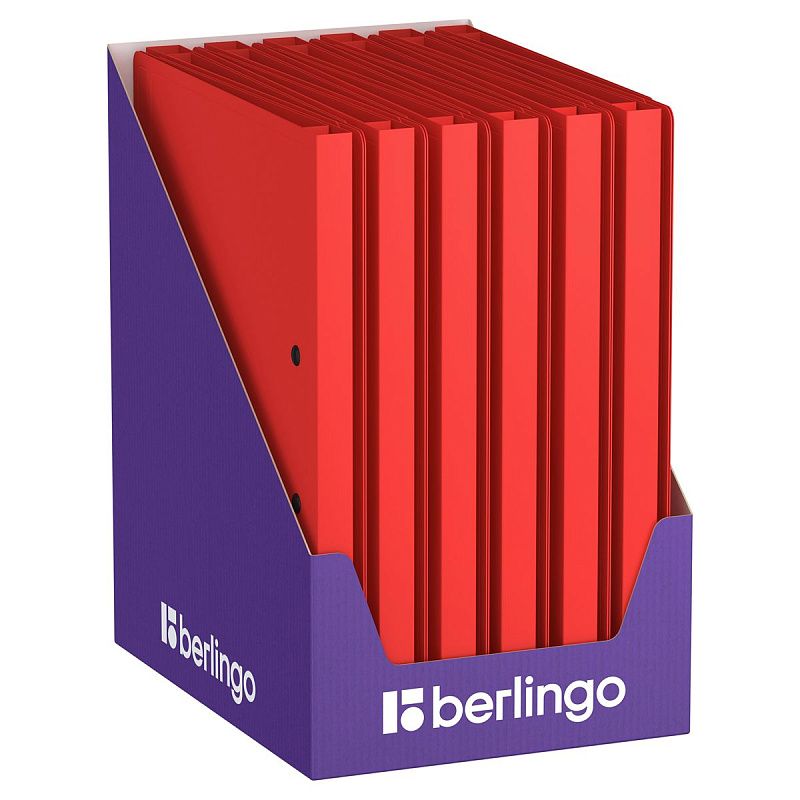 Папка с зажимом Berlingo "Soft Touch", 17мм, 700мкм, красная, с внутр. карманом 