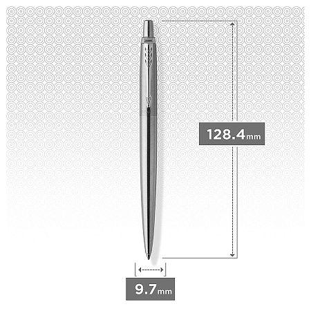 Ручка гелевая Parker "Jotter Stainless Steel CT" черная, 0,7мм, кнопочный механизм, подарочная упаковка 