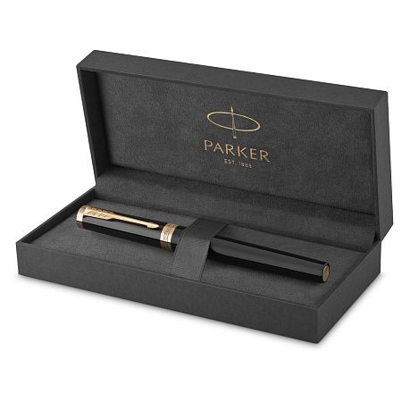 Ручка-роллер Parker "Ingenuity Black GT" черная, 0,5мм, подарочная упаковка 