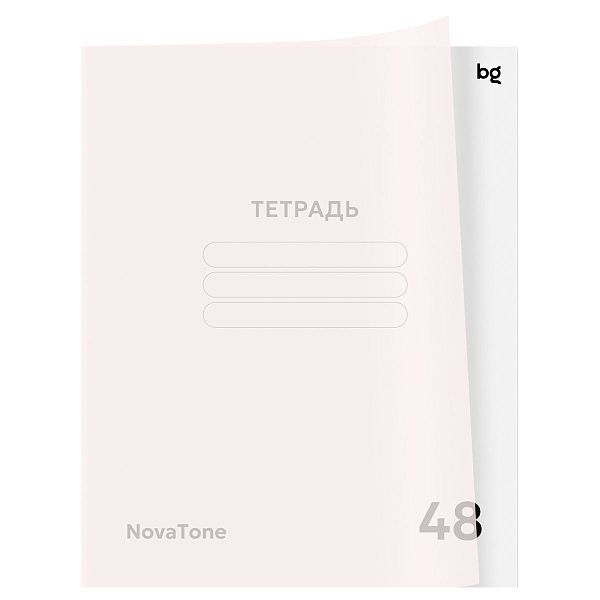 Тетрадь 48л. А5, клетка BG "NovaTone. Бутон вишни", пластиковая обложка