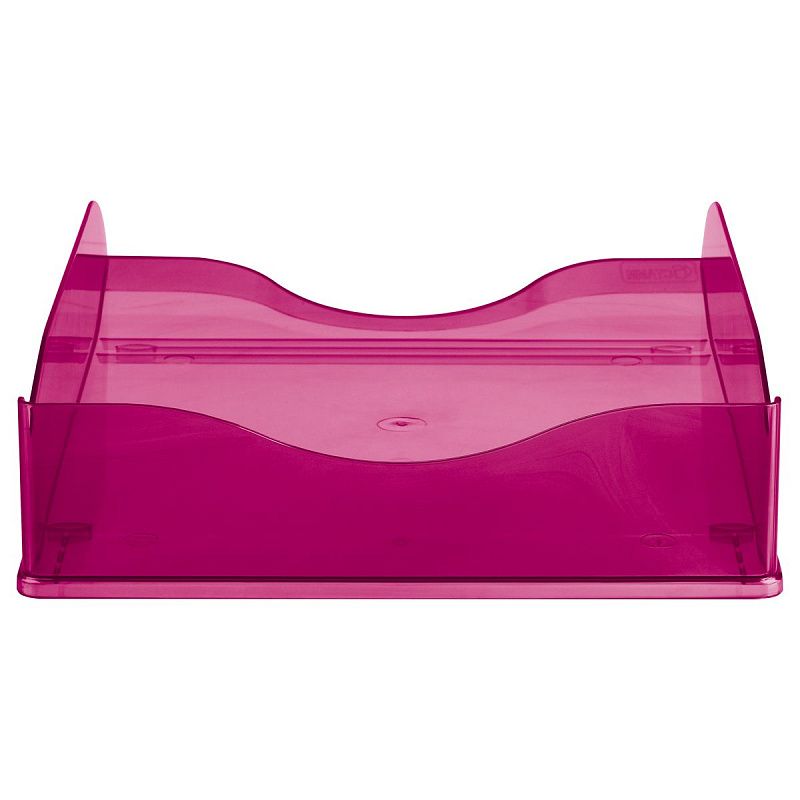Лоток для бумаг горизонтальный СТАММ "Тропик", тонированный розовый