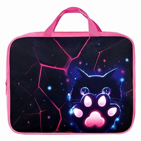 Папка на молнии с ручками BRAUBERG А4, 1 отделение, полиэстер, 80 мм, Pink lava, 273299 