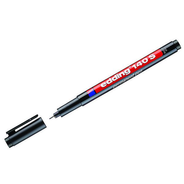 Маркер перманентный для глянцевых поверхностей Edding "140 S" черный, игольчатый, 0,3мм