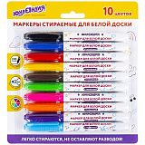 картинка Маркеры стираемые для белой доски НАБОР 10 ЦВЕТОВ, ЮНЛАНДИЯ "COLORWAY", 3 мм, 152100 от магазина