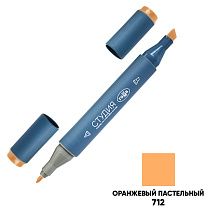 Маркер двусторонний для скетчинга Гамма "Студия", корпус трехгранный, пулевид./клиновид. наконечники, оранжевый пастельный