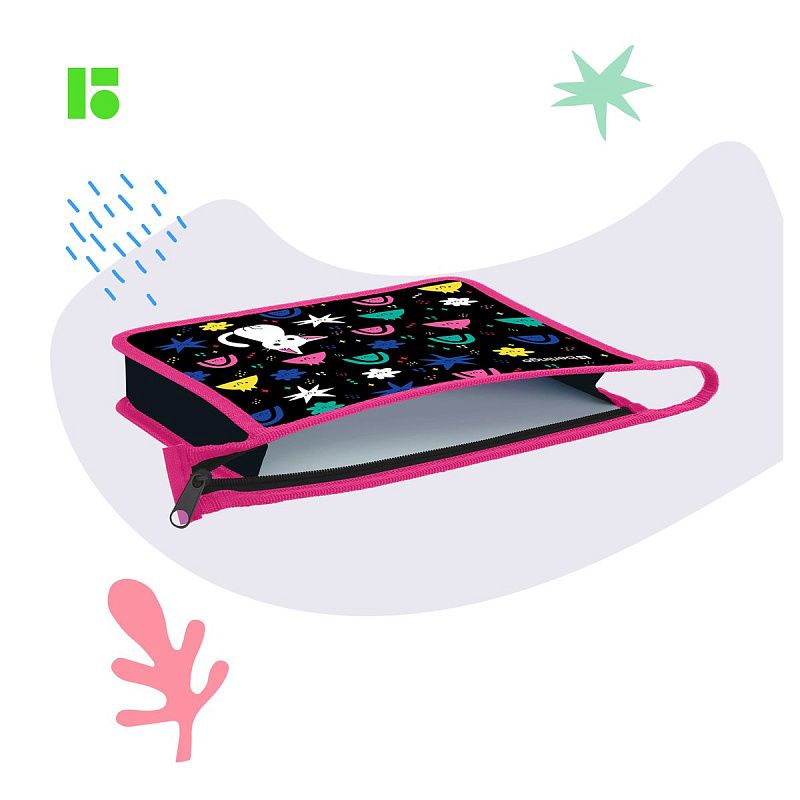 Папка для тетрадей 1 отделение, А5 Berlingo "Funny colors", 240*205*40мм, пластик, на молнии 