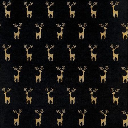 Бумага упаковочная новогодняя "Black&Gold" 70х100 см, 10 дизайнов ассорти, ЗОЛОТАЯ СКАЗКА, 591910