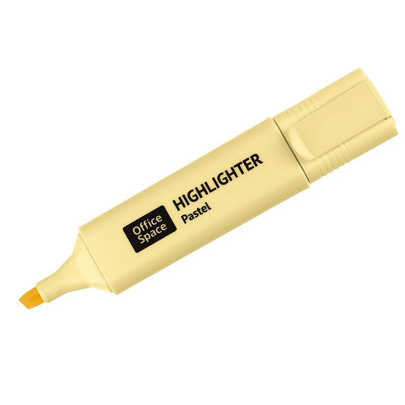 Текстовыделитель OfficeSpace пастельный цвет, желтый, 1-5мм 