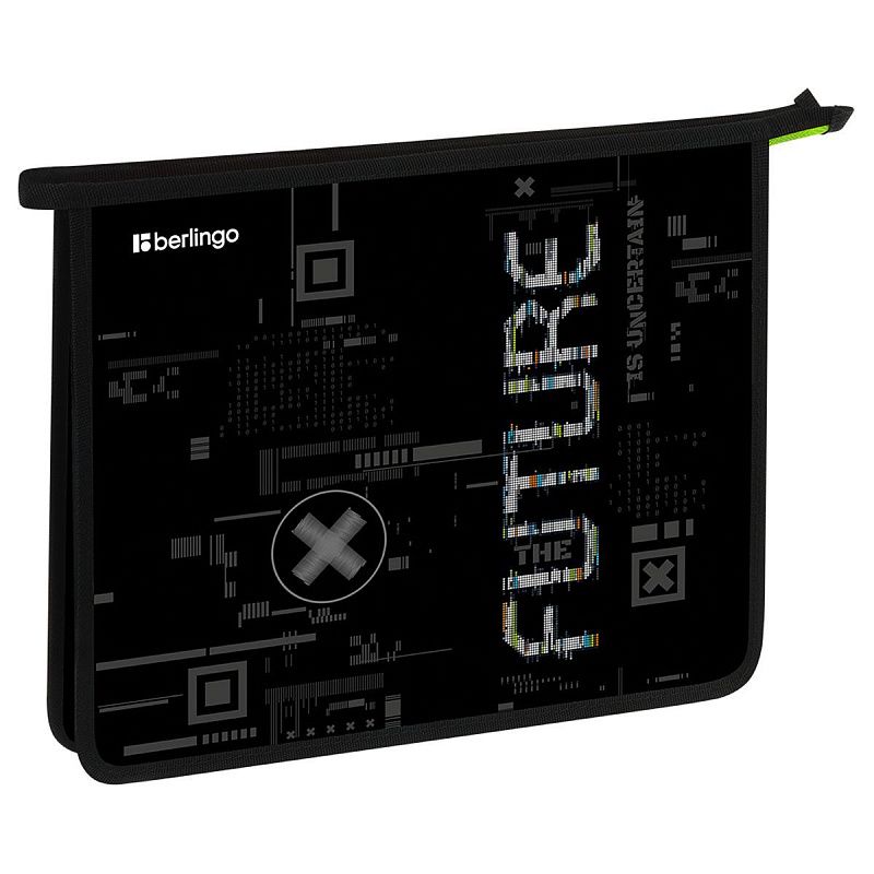 Папка для тетрадей 1 отделение, А5 Berlingo "FutureX", 240*205*40 мм, пластик, на молнии