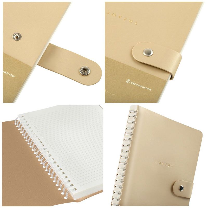 Записная книжка А5 96л. ЛАЙТ, кожзам, скрытый гребень, Greenwich Line "Shimmer. Beige", блок в линию