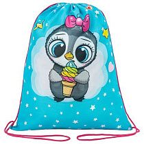 Мешок для обуви ПИФАГОР, 1 отделение, 42х34 см, "Smart penguin", 271602