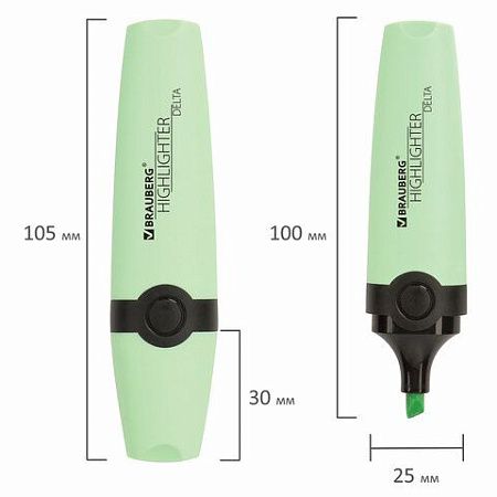 Текстовыделитель BRAUBERG "DELTA PASTEL", МЯТА, линия 1-5 мм, 151730 