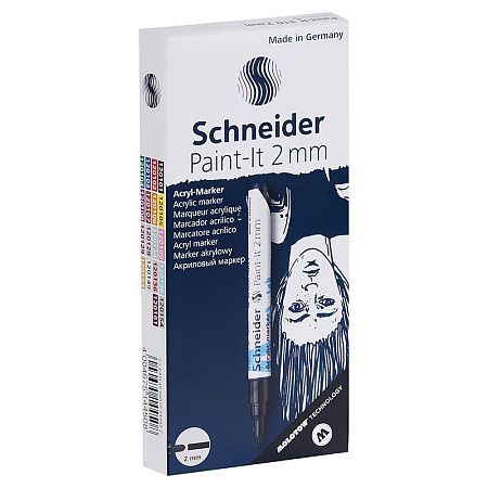 Маркер акриловый Schneider "Paint-It 310" 2мм, пулевидный, белый