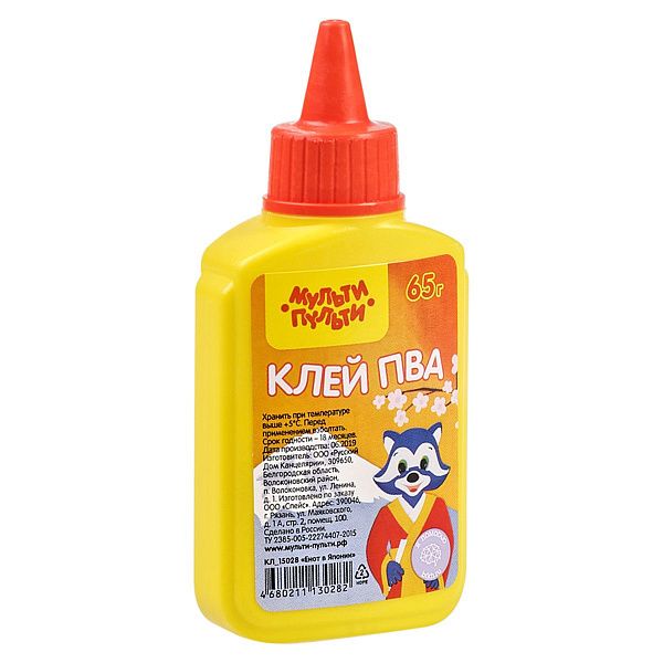 Клей ПВА Мульти-Пульти "Енот в Японии", 65г