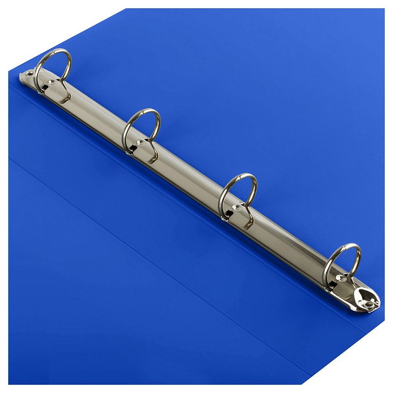 Папка на 4 кольцах СТАММ "Стандарт" А4, 40мм, 700мкм, пластик, синяя 