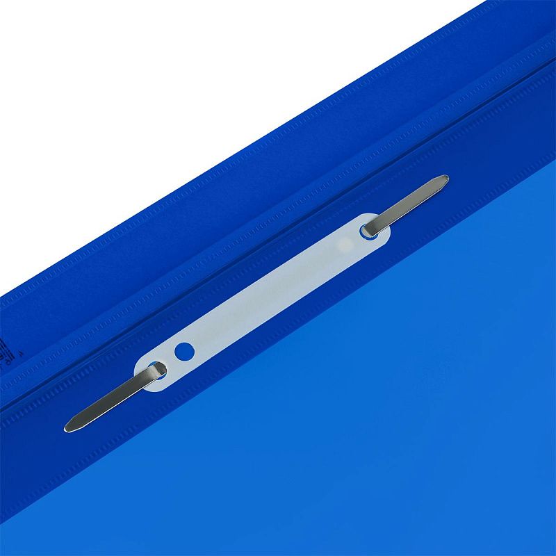 Папка-скоросшиватель пластик. перф. СТАММ А4, 120мкм, синяя с прозр. верхом 