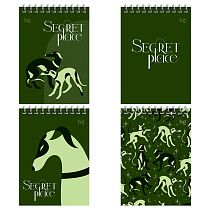 Блокнот А6 60л. на гребне BG "Secret place"