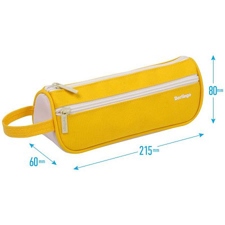 Пенал-косметичка 1 отделение, 1 карман, 215*80*60 Berlingo "Polo yellow", полиэстер 