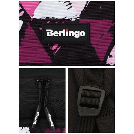 УЦЕНКА-Рюкзак Berlingo Light "Black triangles" 39,5*28*16см, 2 отделения, 3 кармана, уплотненная спинка 