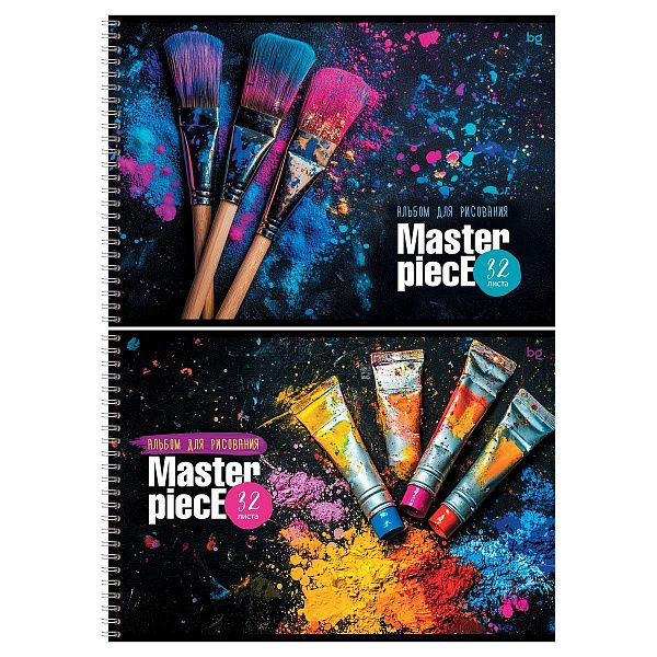Альбом для рисования 32л., А4, на гребне BG "Шедевр"